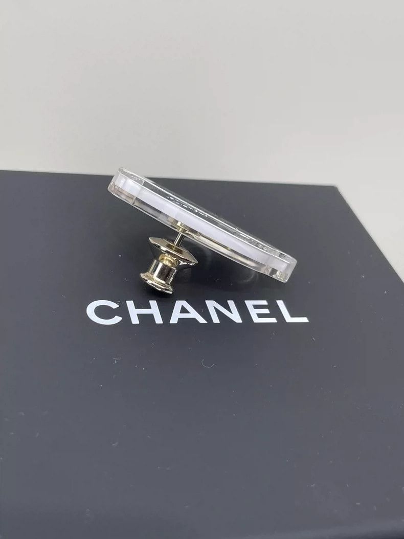 Chanel Double C Acrylic Brooch Pin