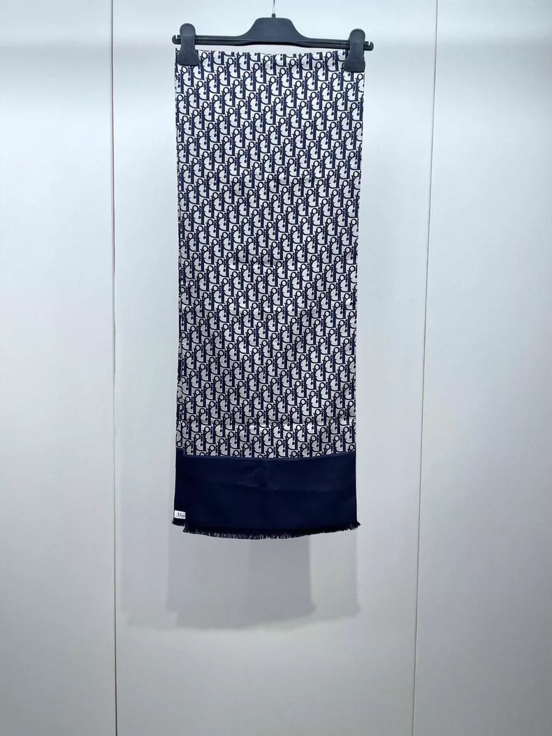 Dior Dior Silk Scarf with Logo Design Size ONE SIZE - 3 Thumbnail