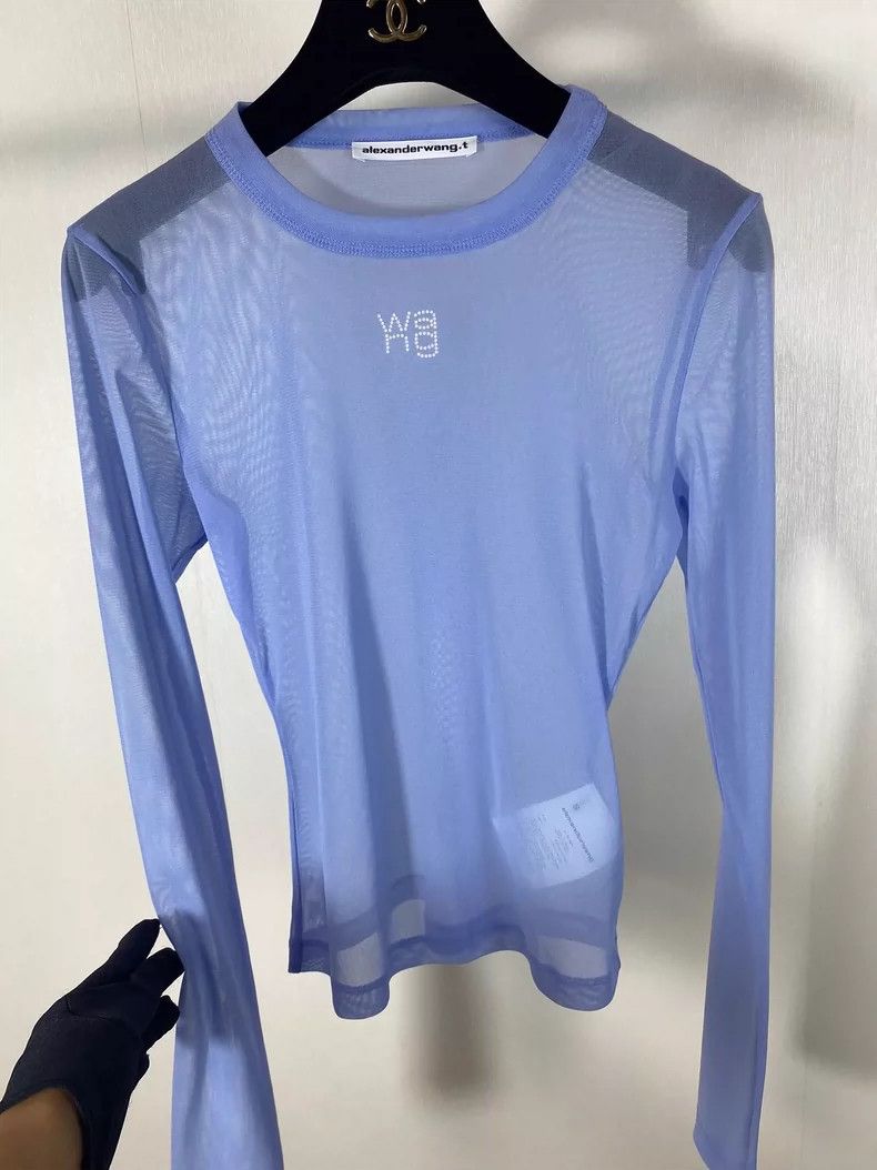 Balenciaga Light Blue Mesh Long Sleeve Top Size S / US 4 / IT 40 - 5 Thumbnail