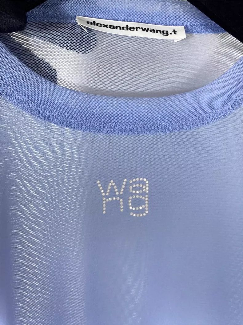 Balenciaga Light Blue Mesh Long Sleeve Top Size S / US 4 / IT 40 - 4 Thumbnail