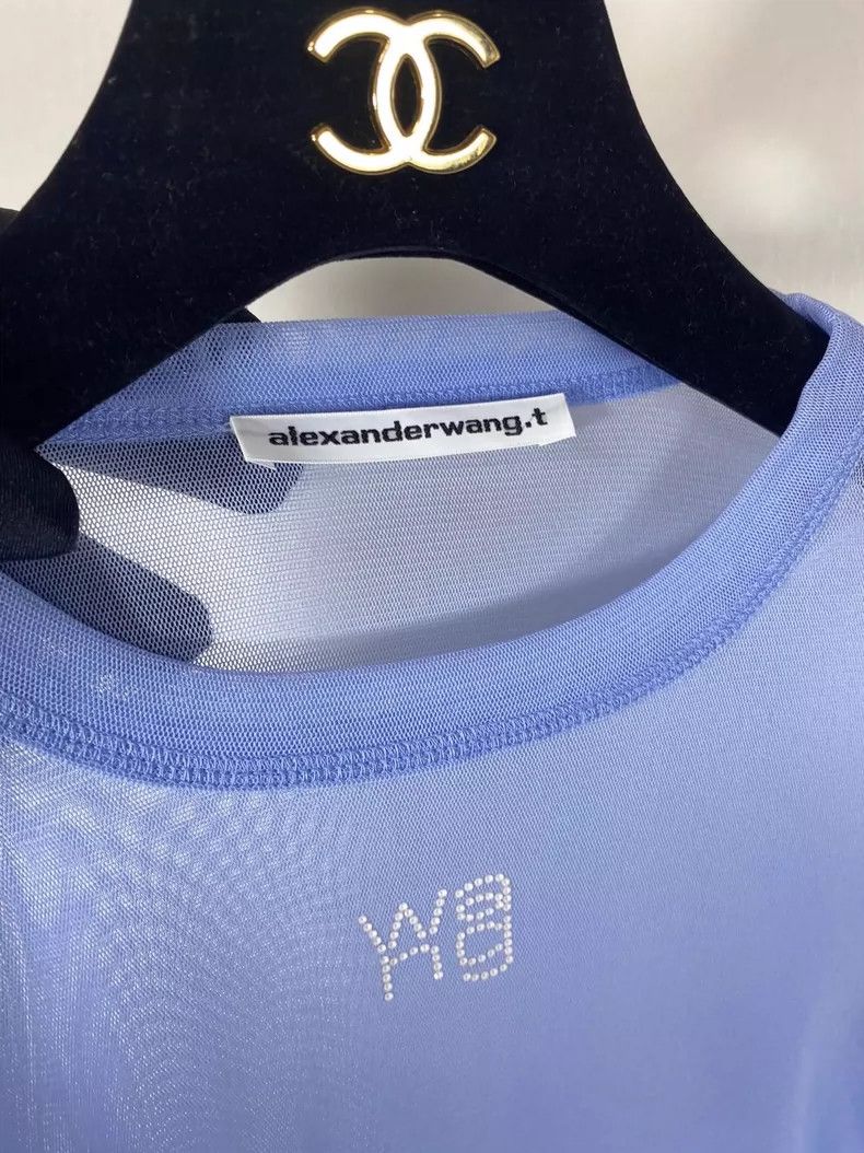 Balenciaga Light Blue Mesh Long Sleeve Top Size S / US 4 / IT 40 - 3 Thumbnail