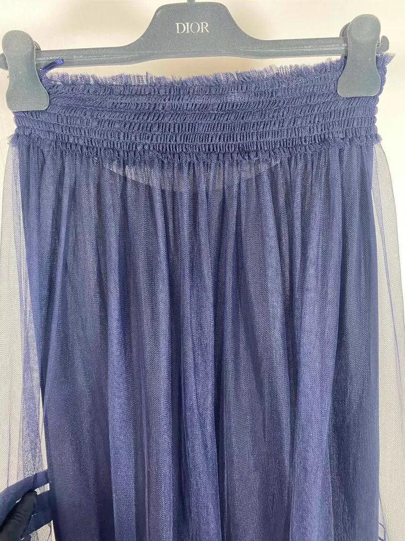Dior Dior Blue Mesh Skirt with Silk Lining Size 38" / US 16 / IT 52 - 3 Thumbnail