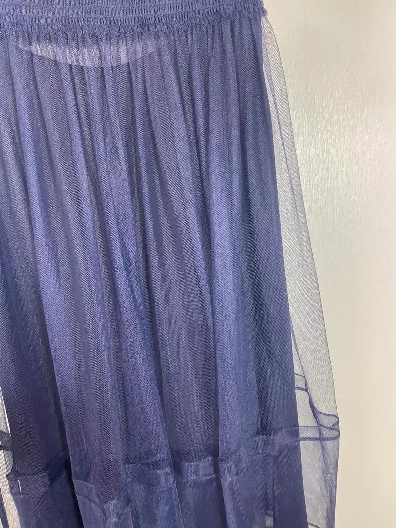 Dior Dior Blue Mesh Skirt with Silk Lining Size 38" / US 16 / IT 52 - 5 Thumbnail