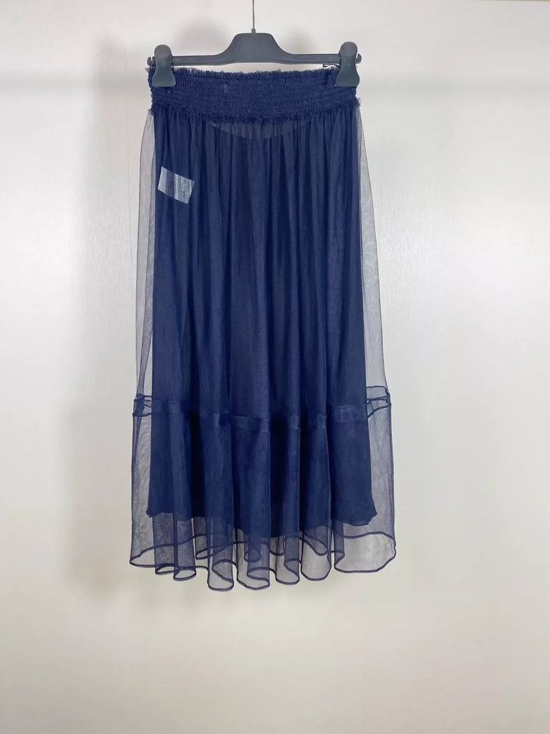 Dior Dior Blue Mesh Skirt with Silk Lining Size 38" / US 16 / IT 52 - 2 Thumbnail