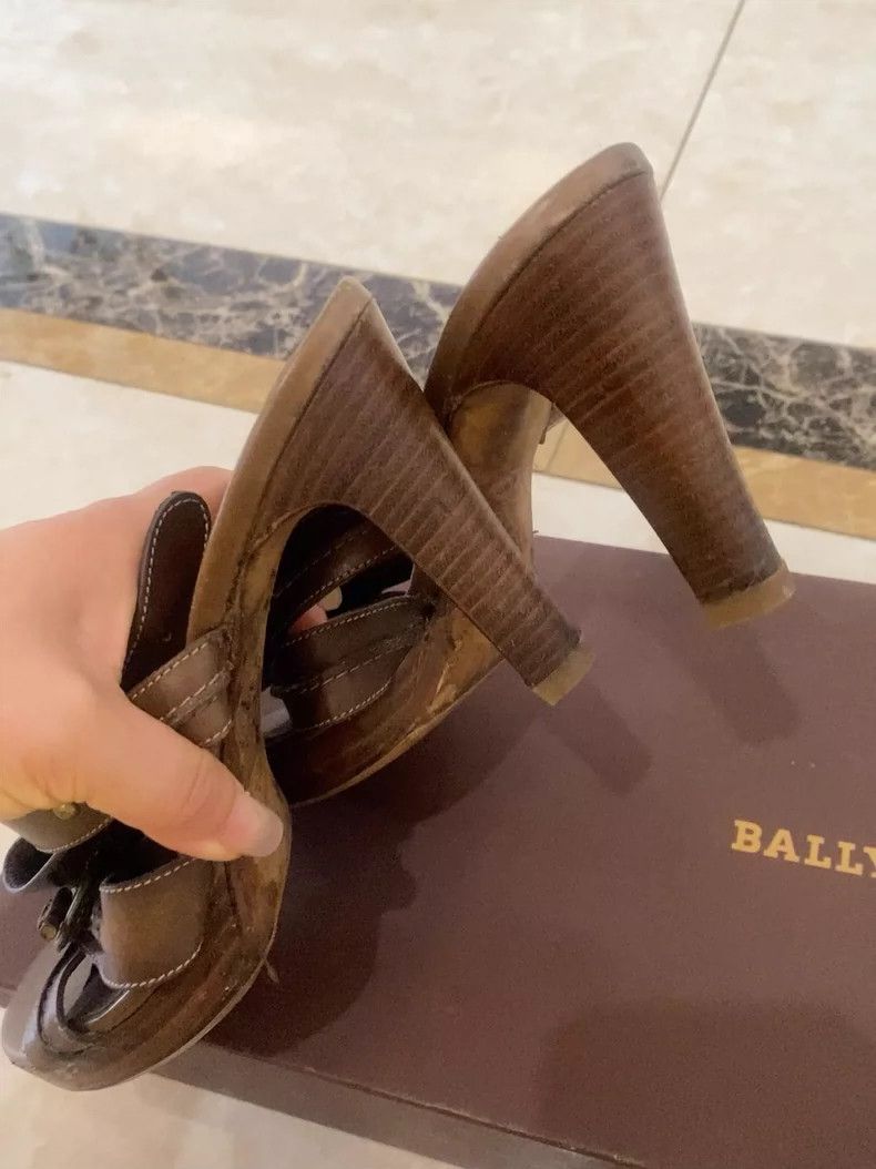 Bally Brown Leather Heeled Sandals by Bally Size US 6 / IT 36 - 3 Thumbnail