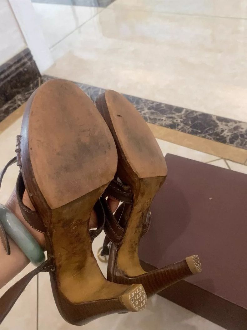 Bally Brown Leather Heeled Sandals by Bally Size US 6 / IT 36 - 4 Thumbnail