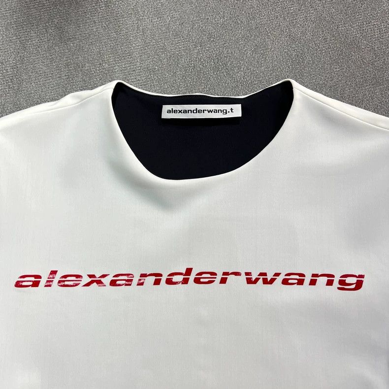 Alexander Wang Alexander Wang White Cropped Logo T-Shirt Size XS / US 0-2 / IT 36-38 - 3 Thumbnail