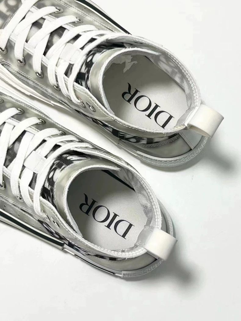 Dior DIOR B23 High-Top Sneakers in White and Black Size US 5 / IT 35 - 4 Thumbnail