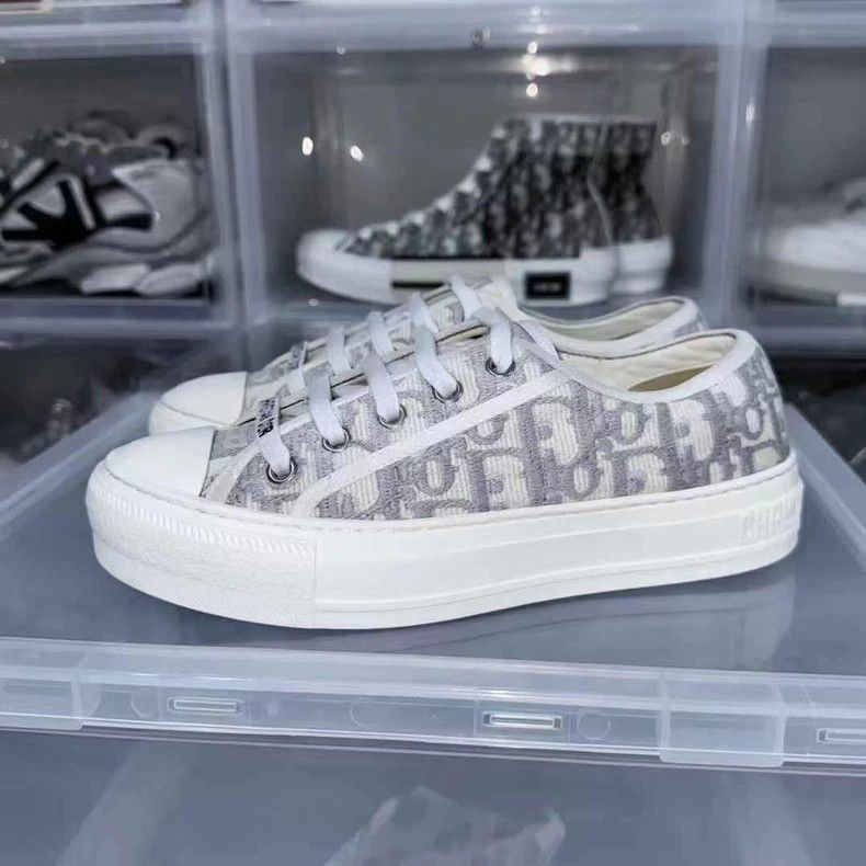 Dior Dior Grey Canvas Sneaker with Logo Print Size US 5 / IT 35 - 5 Thumbnail