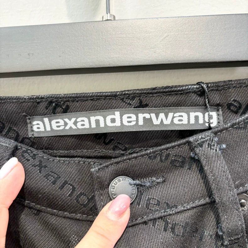 Balenciaga Alexander Wang Logo Printed Black Jeans Size 24" / US 00 / IT 34 - 4 Thumbnail