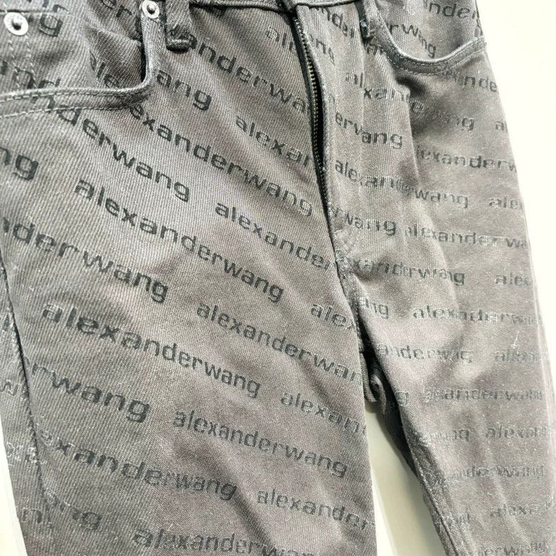 Balenciaga Alexander Wang Logo Printed Black Jeans Size 24" / US 00 / IT 34 - 3 Thumbnail