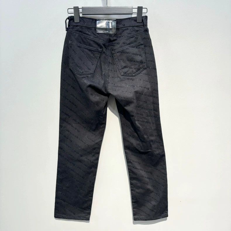 Balenciaga Alexander Wang Logo Printed Black Jeans Size 24" / US 00 / IT 34 - 2 Thumbnail