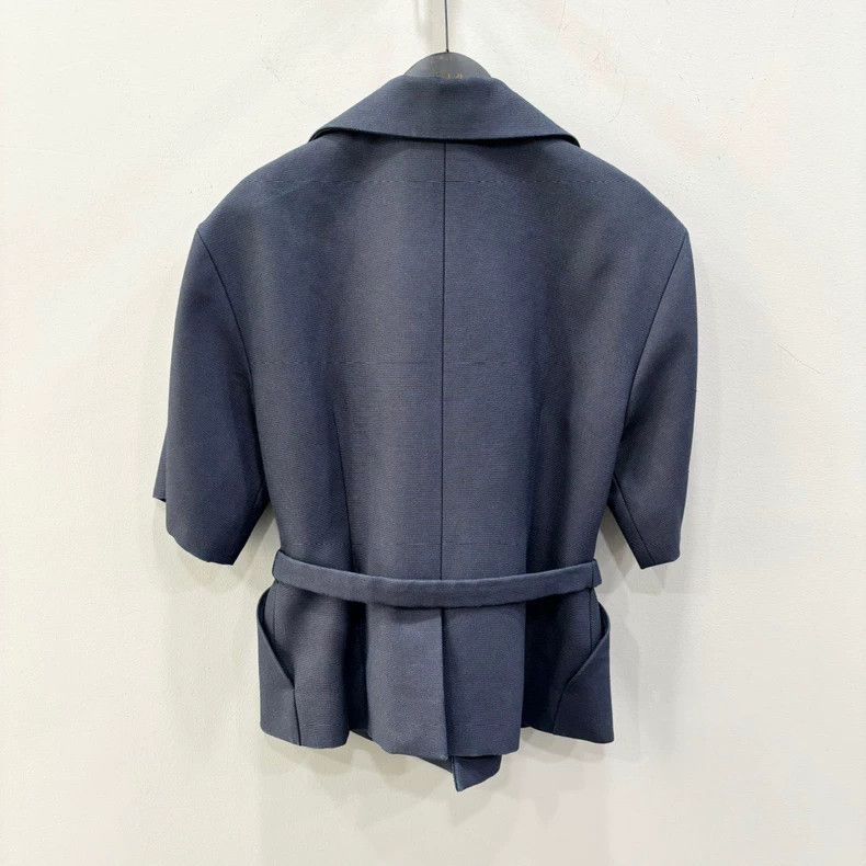 Dior Dior Dark Blue Short Sleeve Tailored Blazer Size S / US 4 / IT 40 - 2 Thumbnail