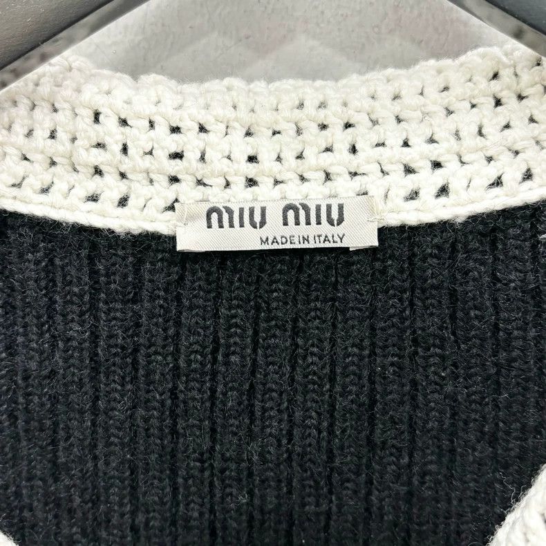 Prada Miumiu Puff Sleeve Knit Crop Top Size S / US 4 / IT 40 - 3 Thumbnail
