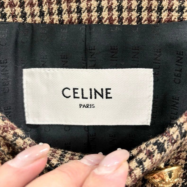 Celine Celine Vintage Houndstooth Double-Breasted Jacket Size XS / US 0-2 / IT 36-38 - 4 Thumbnail