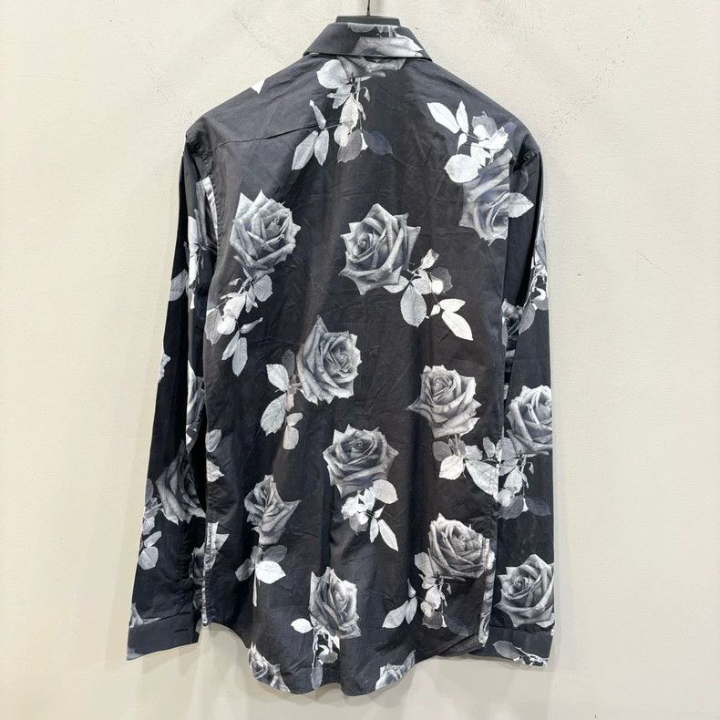 Dior Dior Black Shirt with White Roses Print Size M / US 6-8 / IT 42-44 - 2 Thumbnail