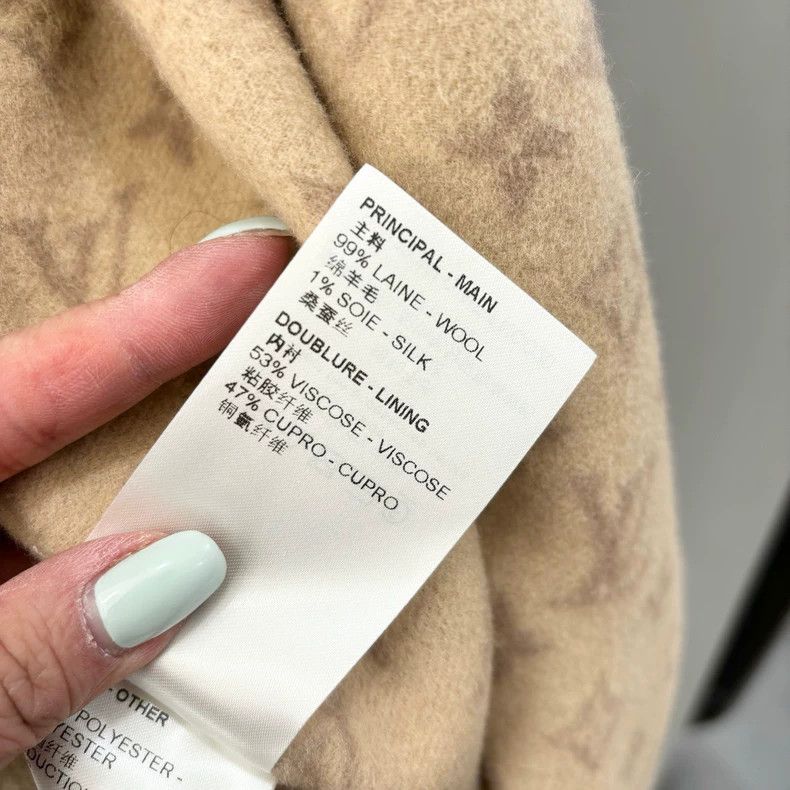 Louis Vuitton Beige Long Wool Coat with Logo Interior Size XS / US 0-2 / IT 36-38 - 5 Thumbnail