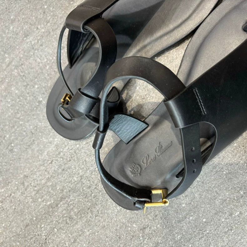 Loro Piana Loro Piana Black Flat Slide Sandals for Women Size US 5 / IT 35 - 3 Thumbnail