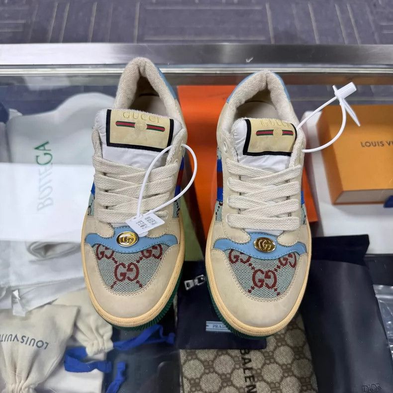 Gucci GUCCI Blue Tail Dirty Sneakers Size 33 Size US 4 / IT 34 - 2 Thumbnail