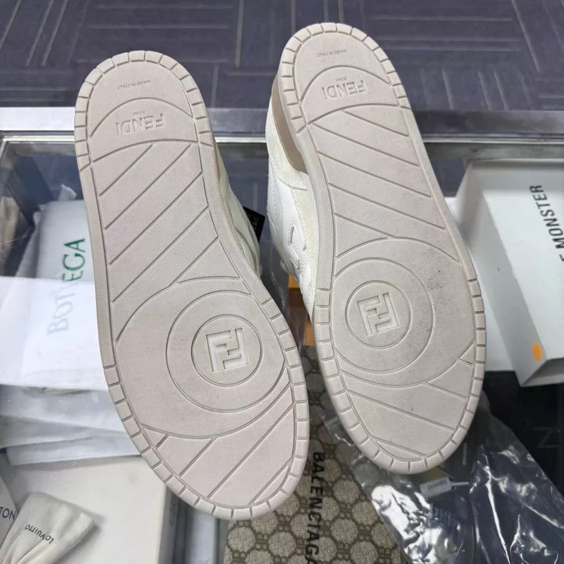 Fendi Fendi Match White Brown Leather Sneakers Size US 9 / IT 39 - 6 Thumbnail