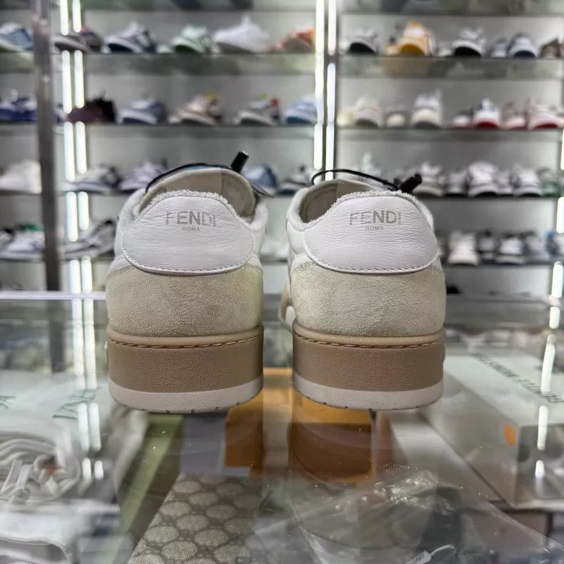 Fendi Fendi Match White Brown Leather Sneakers Size US 9 / IT 39 - 4 Thumbnail
