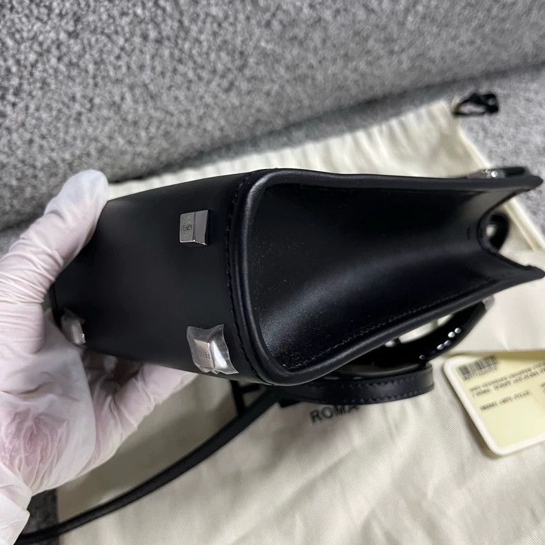 Fendi Fendi Black Mini Leather Handbag with Strap Size ONE SIZE - 4 Thumbnail