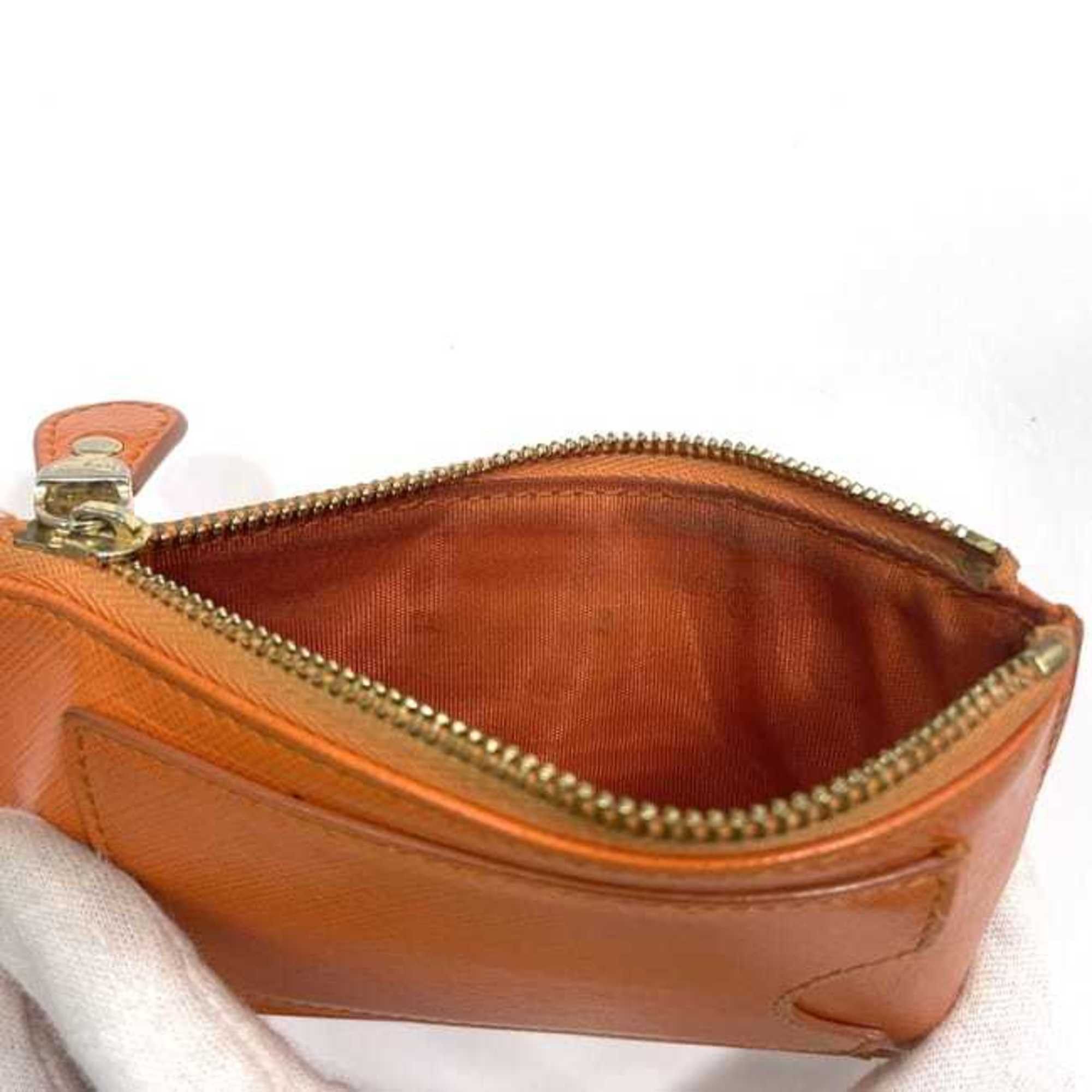 Salvatore Ferragamo Salvatore Ferragamo Coin Case ec-23091 Orange Gancini Leather GJ-22B956 Women's Size ONE SIZE - 11 Thumbnail