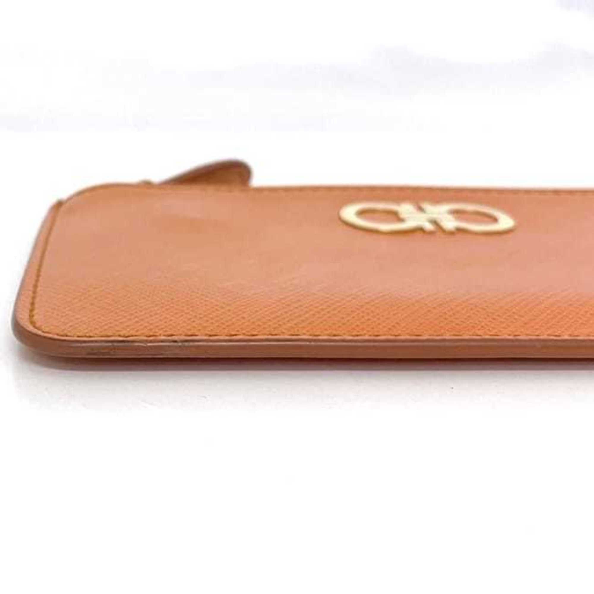 Salvatore Ferragamo Salvatore Ferragamo Coin Case ec-23091 Orange Gancini Leather GJ-22B956 Women's Size ONE SIZE - 6 Thumbnail