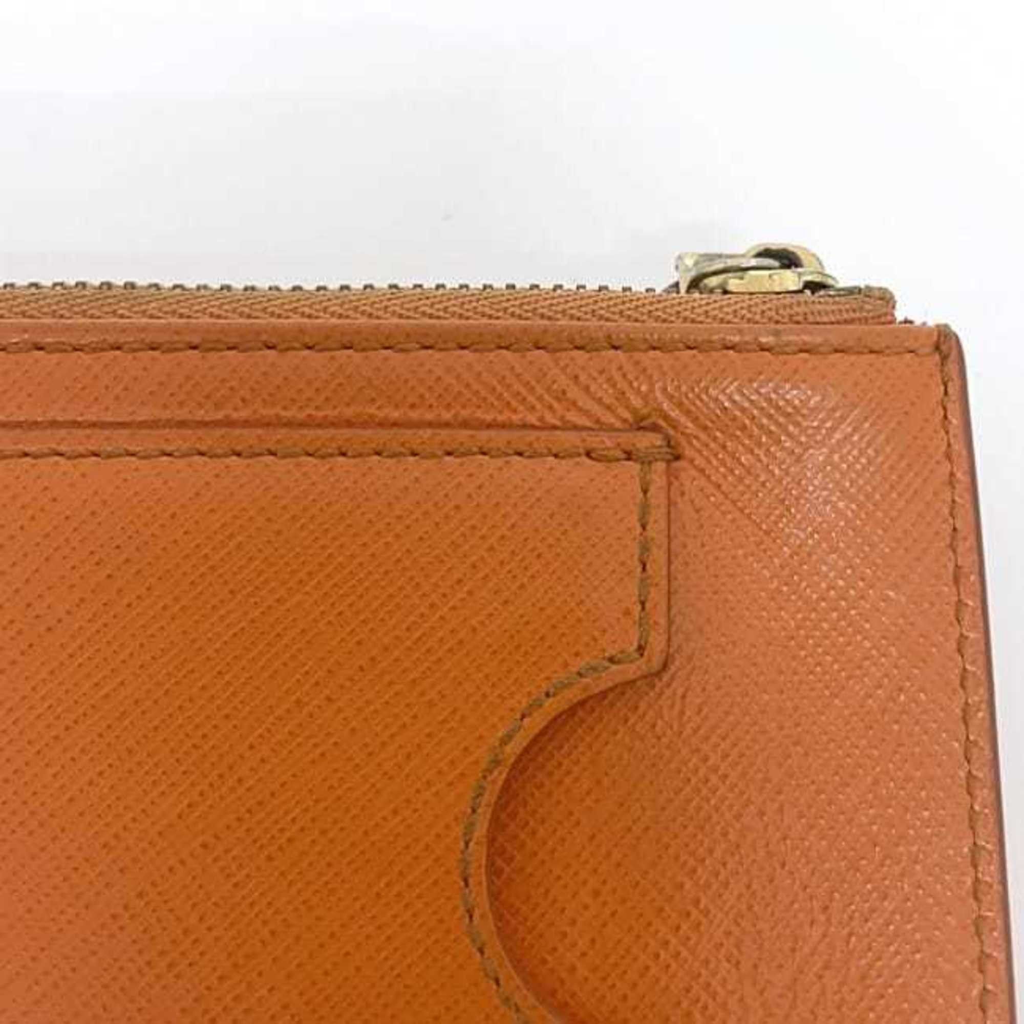 Salvatore Ferragamo Salvatore Ferragamo Coin Case ec-23091 Orange Gancini Leather GJ-22B956 Women's Size ONE SIZE - 7 Thumbnail
