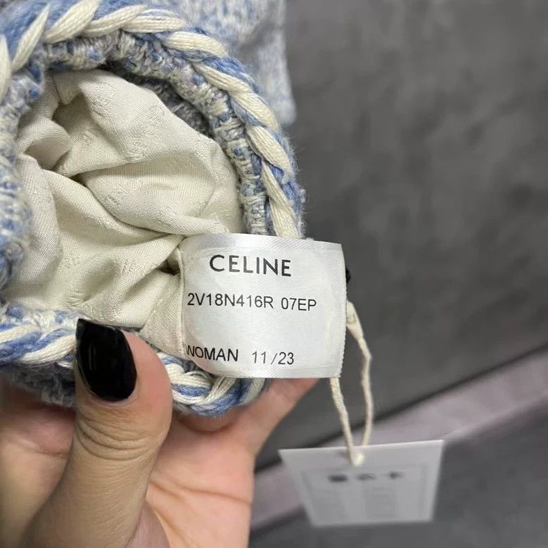 Celine Celine Light Blue Tweed Long Sleeve Jacket Size ONE SIZE - 3 Thumbnail