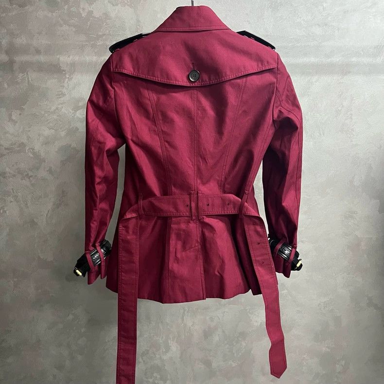 Burberry Burberry Burgundy Double-Breasted Jacket Size M / US 6-8 / IT 42-44 - 4 Thumbnail