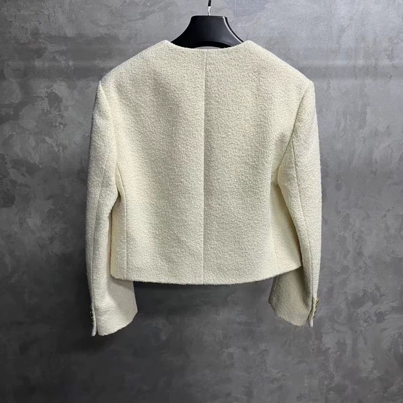 Celine Celine White Button Long Sleeve Jacket Size ONE SIZE - 4 Thumbnail