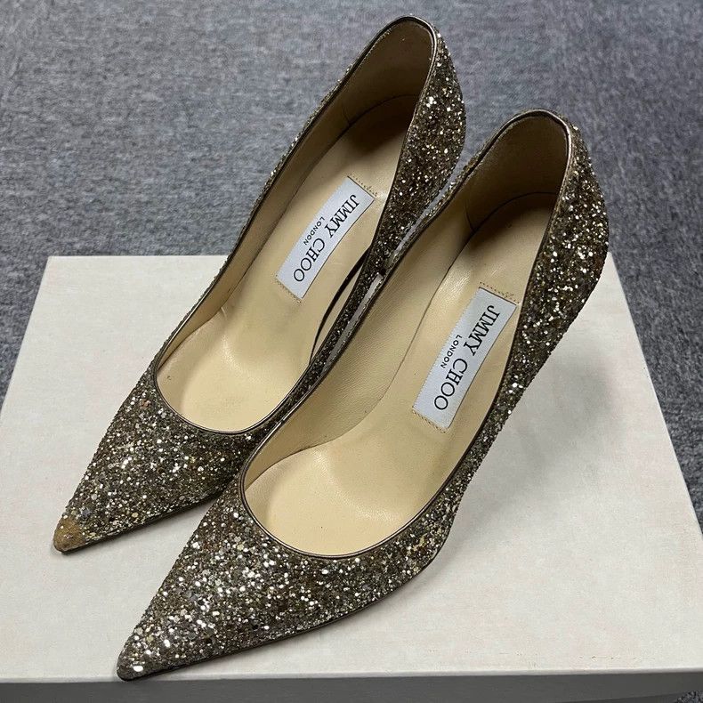 Jimmy Choo Jimmy Choo Gold Pointed High Heels Size 36 Size US 6 / IT 36 - 2 Thumbnail