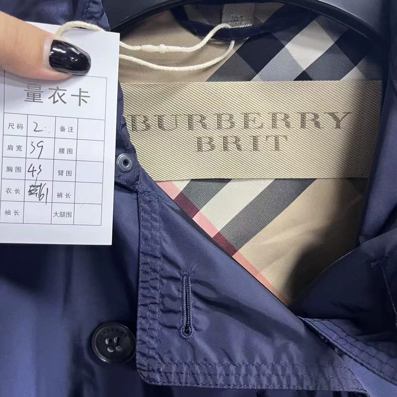 Burberry Burberry Blue Double-Breasted Long Sleeve Coat Size S / US 4 / IT 40 - 2 Thumbnail