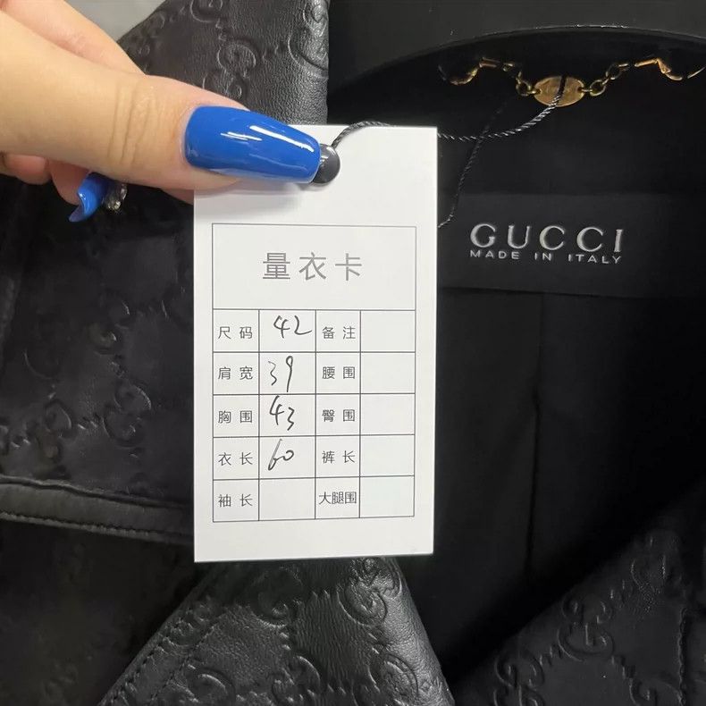 Gucci Gucci Black GG Pattern Embossed Leather Jacket Size L / US 10 / IT 46 - 3 Thumbnail