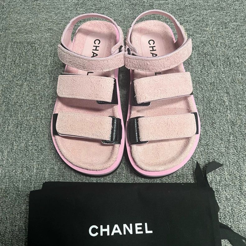 Chanel Chanel Pink Velcro Strap Sandals Size 36 Size US 6 / IT 36 - 2 Thumbnail