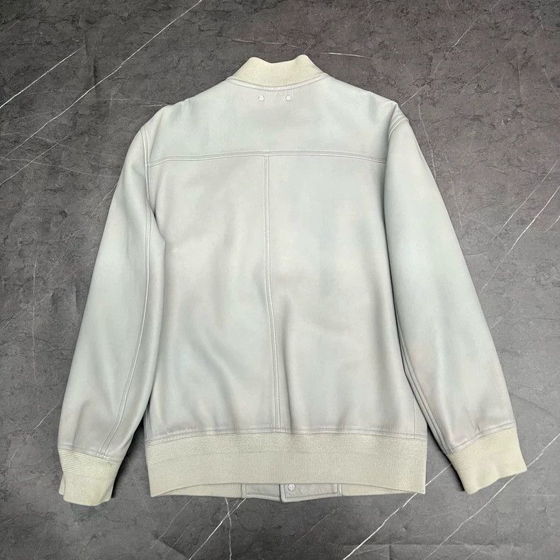 Louis Vuitton Louis Vuitton Gray Baseball Leather Jacket Size L / US 10 / IT 46 - 2 Thumbnail