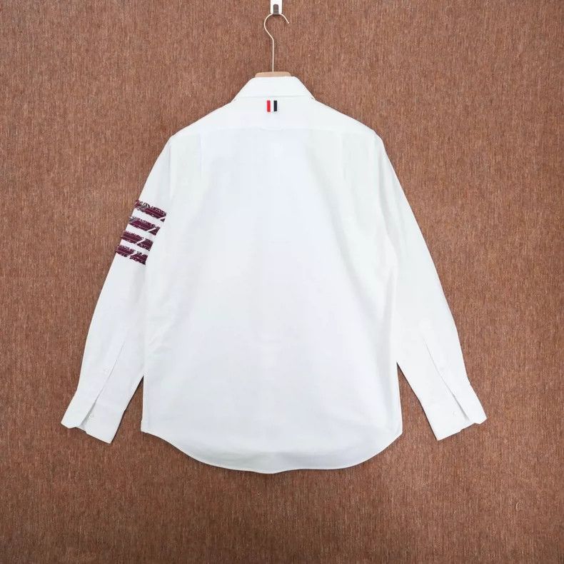 Thom Browne Thom Browne White Canvas Long Sleeve Shirt Size M / US 6-8 / IT 42-44 - 2 Thumbnail