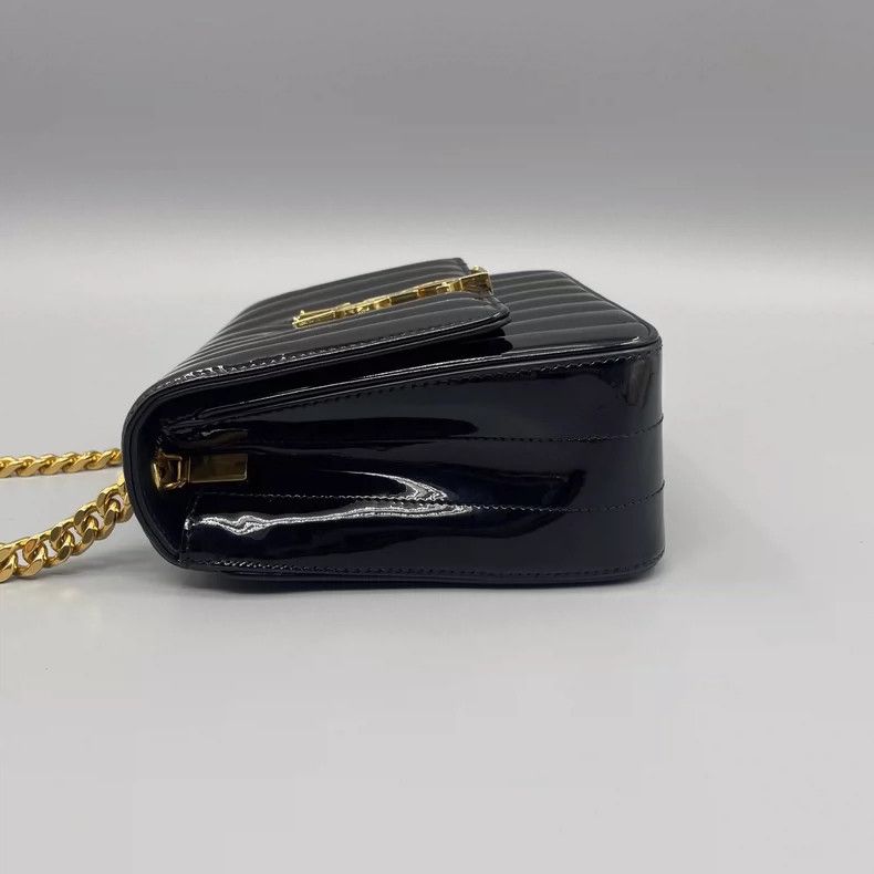Yves Saint Laurent YSL Vicky Patent Leather Shoulder Bag Size ONE SIZE - 4 Thumbnail