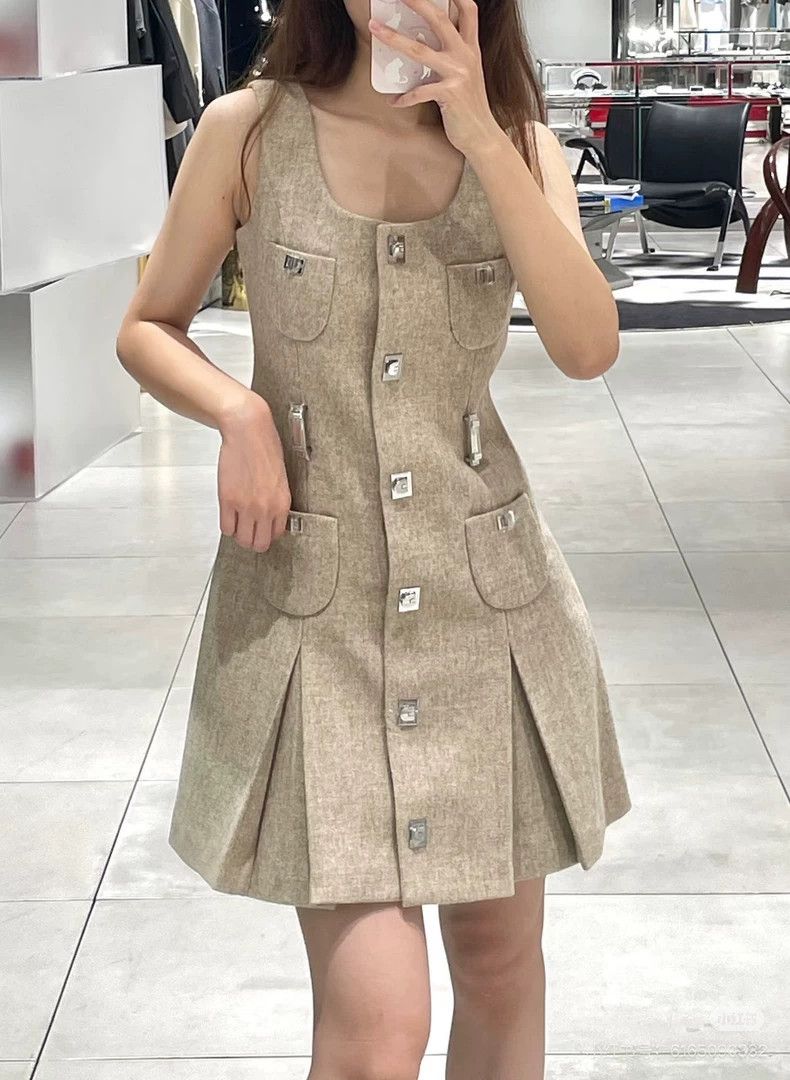 Calvin Klein 205W39NYC New Calvin Luo Sleeveless Dress with Buttons Size XS / US 0-2 / IT 36-38 - 6 Thumbnail