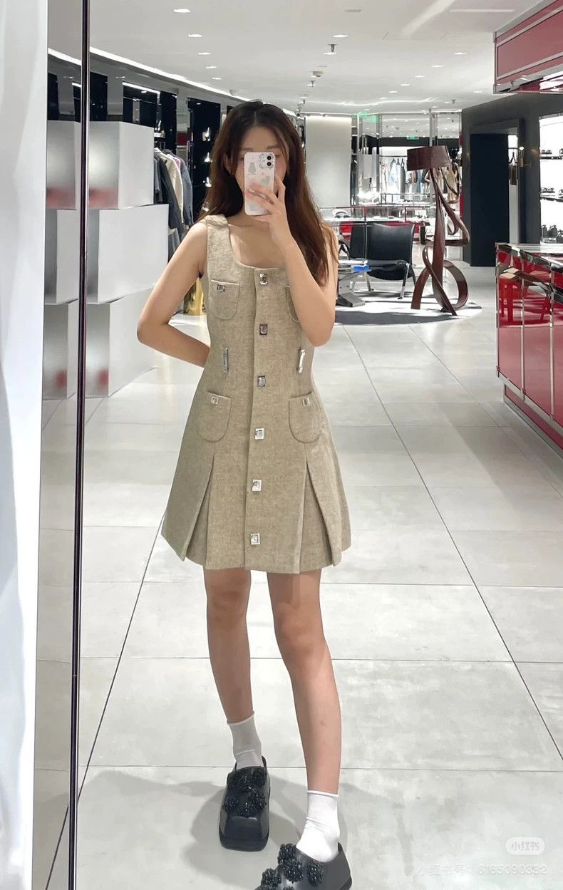 Calvin Klein 205W39NYC New Calvin Luo Sleeveless Dress with Buttons Size XS / US 0-2 / IT 36-38 - 7 Thumbnail