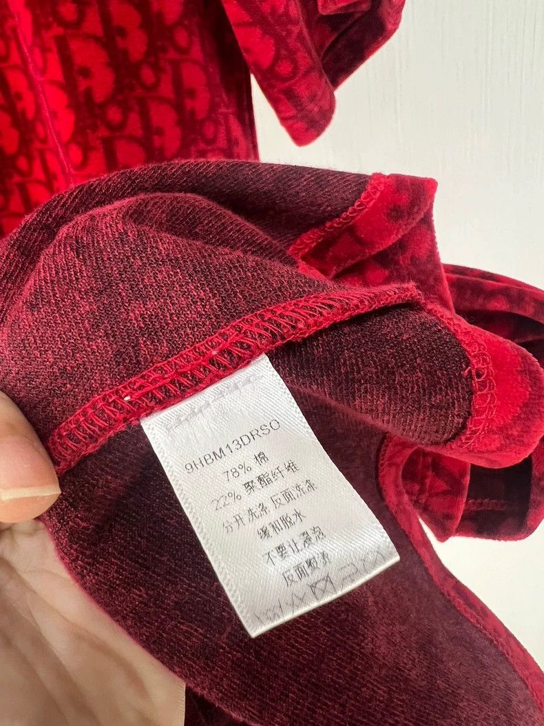 Dior New Dior Red Velvet Logo Dress Size S / US 4 / IT 40 - 5 Thumbnail