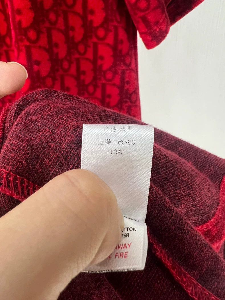 Dior New Dior Red Velvet Logo Dress Size S / US 4 / IT 40 - 6 Thumbnail