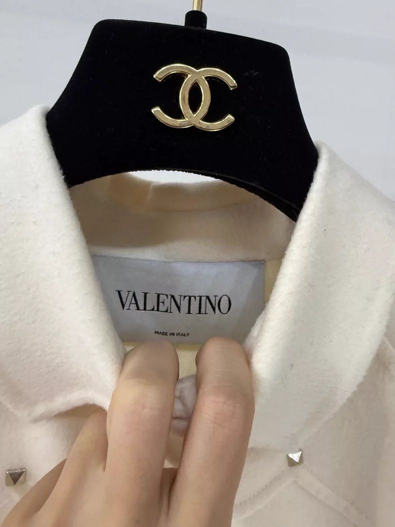Valentino Valentino Cream Coat with Studs Size L / US 10 / IT 46 - 5 Thumbnail