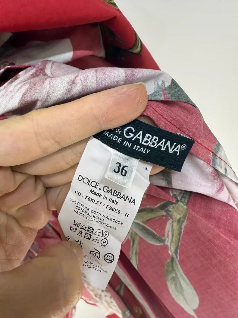 Dolce & Gabbana Red Floral Print Dress by Dolce & Gabbana Size S / US 4 / IT 40 - 4 Thumbnail