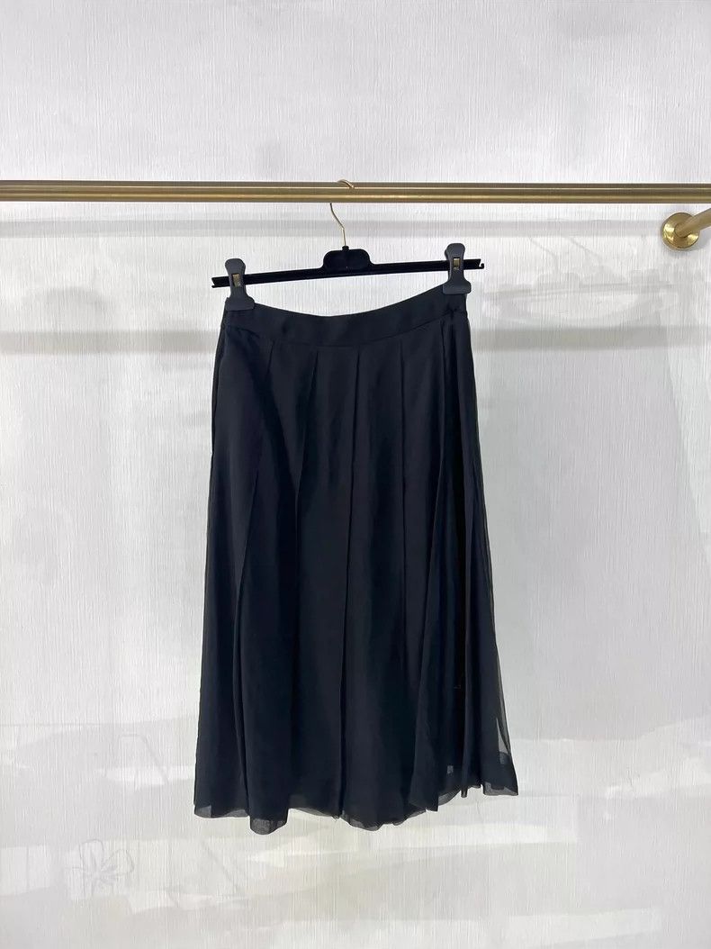 Ermenegildo Zegna Stylish Pleated Silk Midi Skirt Size 40" / US 18 - 2 Thumbnail