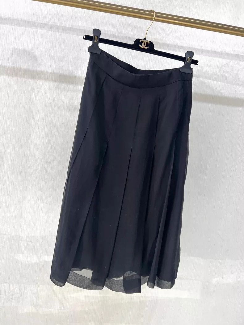 Ermenegildo Zegna Stylish Pleated Silk Midi Skirt Size 40" / US 18 - 3 Thumbnail