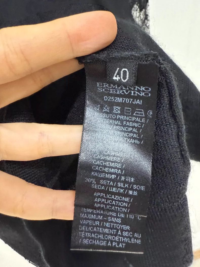 Ermenegildo Zegna Black Lace Silk Cashmere Top Size S / US 4 / IT 40 - 5 Thumbnail