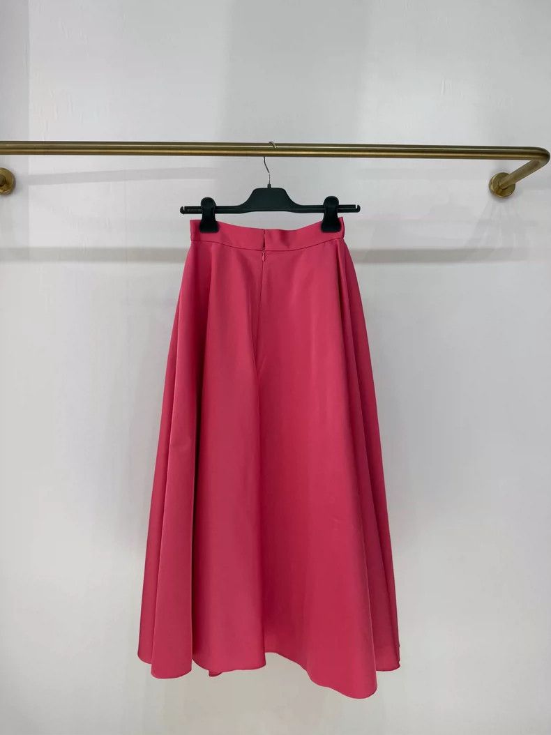 Dior New Dior Pink Silk-Wool Midi Skirt Size 34" / US 12 / IT 48 - 2 Thumbnail