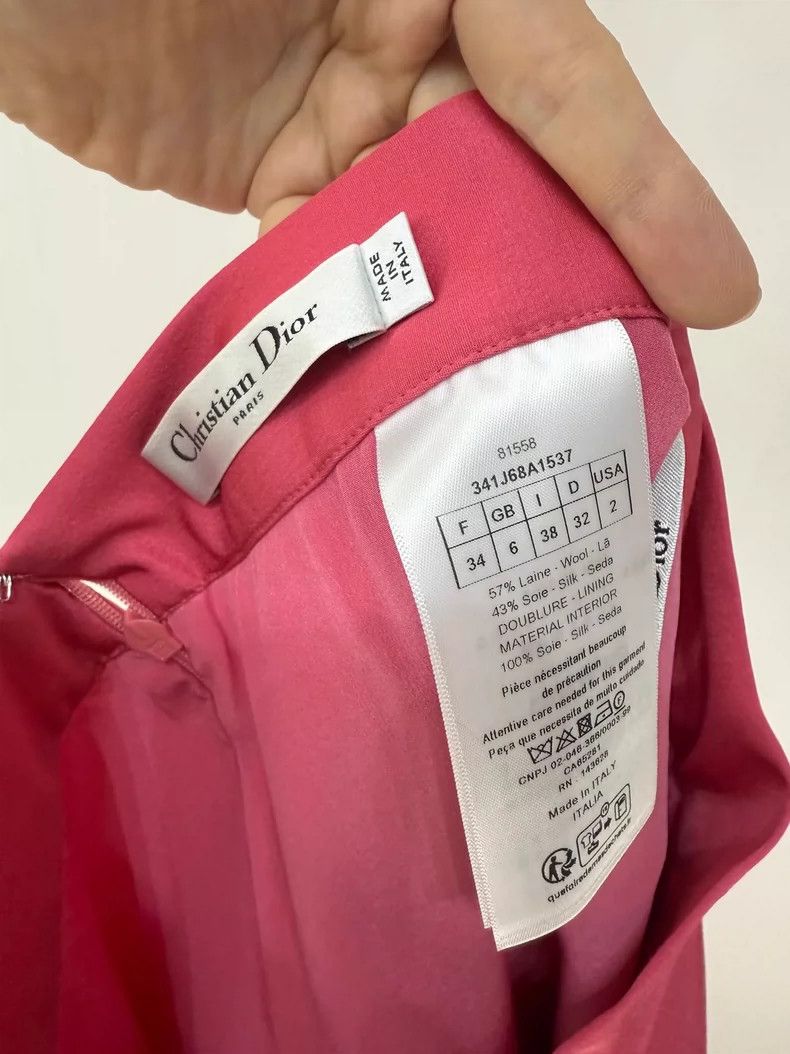 Dior New Dior Pink Silk-Wool Midi Skirt Size 34" / US 12 / IT 48 - 4 Thumbnail